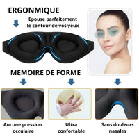 Masque de sommeil à mémoire de forme - Accessoires de voyage