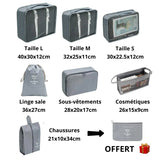 Organisateur de valise 7 + 1 pièces - Accessoires de voyage