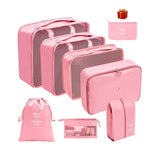 Organisateur de valise 7 + 1 pièces - Rose - Accessoires de voyage